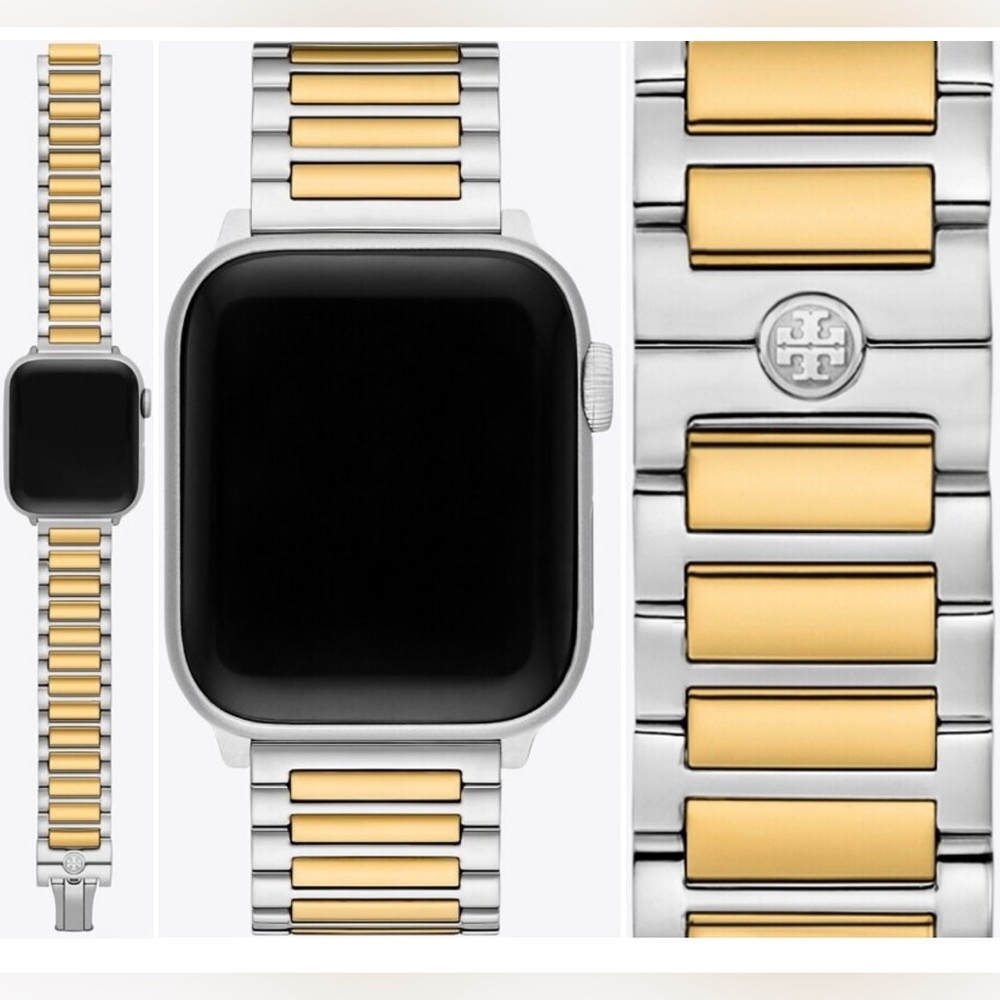 Tory Burch The Kira Two-Tone Stainless Steel Bracelet For Apple Watch NWOT
